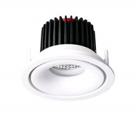 GIO Stropní vestavné svítidlo, těleso hliník, povrch bílá, černá, LED 1X10W, teplá 3000K, 800lm, 230V, IP20, rozměry d=105mm h=74mm