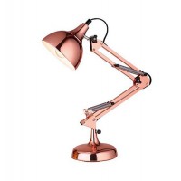 MOLLA TABLE Stolní lampa, nastavitelný směr svícení, základna kov, stínítko kov, povrch měděná, bílá, černá, chrom lesk, pro žárovku 1X40W, E14, 230V, IP20, rozměry d=140mm h=540mm