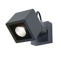 WALL LIGHT Nástěnné venkovní bodové svítidlo, nastavitelný sklon svícení, těleso hliník, povrch tmavě šedá, krycí sklo čiré, LED 1x6W, teplá 3000K, 420lm, 230V, IP54, rozměry 85x140x120mm