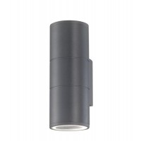 WALL LIGHT Nástěnné venkovní svítidlo, těleso hliník, povrch tmavě šedá, antická hnědá, krycí sklo čiré, pro žárovku 2x35W, GU10, 230V, IP54, rozměry 65x104x180mm, svítí nahoru/dolů