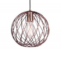 ALMOND 1X60W E27 230V IP20 TŘ.1 D=250MM Závěsné svítidlo, základna kov, stínítko kov, povrch drátěná měděná, pro žárovku 1x60W, E27, 230V, IP20, tř.1, rozměry d=250mm, vč.závěsného kabelu l=1500mm, lze zkrátit