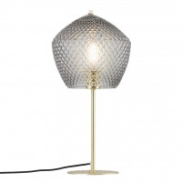 ORBIFORM Stolní lampa, základna kov, povrch mosaz, kouřové broušené křišťálové sklo s diamantovým vzorem, pro žárovku max.40W, E27, stínítko d=230mm, základna d=150mm h=468mm, vč vyp kabelu s text úpletem