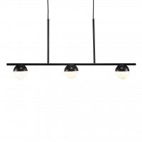 PALURA S Závěsné svítidlo základna kov, povrch černá mat nebo mosaz, difuzor opálové sklo bílé, pro žárovku max.5W, G9, 230V, IP20, h=413mm, d=100mm, včetně závěsného kabelu - černá/bílá, h=2000mm