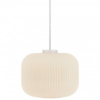 LUOMU 30 Závěsné svítidlo, těleso sklo, povrch bílá opál, pro žárovku E27, max. 40W, 230V IP20, tř.2, stínítko d=300mm, včetně závěsného kabelu s textilním úpletem - bílá, l=3000mm