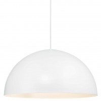 SVAMP 40 Závěsné svítidlo, těleso kov, povrch bílá/černá, pro žárovku E27 max 40W, 230V, IP20, tř.2, stínítko d=400mm, včetně závěsného kabelu s textilním úpletem - černá/bílá, l=2000mm, lze zkrátit