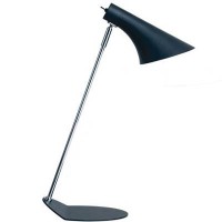 VANOLA Stolní lampa bodová, základna a stínítko kov, povrch bílá, nebo černá, tyčka kov, povrch chrom lesk, pro žárovku 1x40W, E14, 230V, IP20, tř.zař.1, d=130mm, h=450mm, s vypínačem