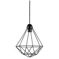 TEES PENDANT Závěsné svítidlo, základna plast, stínítko drátěné kov černá, pro žárovku 1X60W, E27, 230V, IP20, tř.2, rozměry 290X340mm, vč. závěsného kabelu 2500mm, lze zkrátit