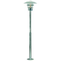 VEJERS F2 Sloupkové svítidlo, těleso kov, povrch galvanizovaný, se žaluzií, krycí sklo čiré, pro žárovku 1x60W, E27, 230V, IP54, d=390mm, h=1250-2150mm