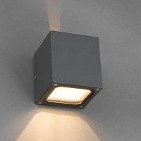 LOOCO Nástěnné venkovní svítidlo, těleso hliník, povrch černá grafit, krycí sklo číré, pro žárovku 1x40W, G9. 230V, IP44, tř.1, rozměry 111x111x111mm, svítí nahoru/dolů