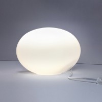 ZELA STS/STM/STL Stolní lampa, základna kov, povrch bílá, difuzor sklo opál, pro žárovku 1x60W, E27. 230V, IP20, tř.1, rozměry dle typu, vč vypínače na kabelu