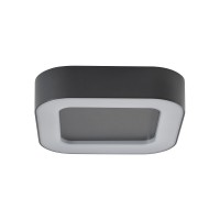 MAFI 12W IP54 Stropní venkovní svítidlo, těleso hliník, povrch černá grafit, difuzor plast opál, LED 12W, 540lm, teplá 3000K, Ra80, 230V, IP54, rozměry 200x200x45mm.