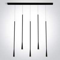 JOE HL 5x5W Závěsné bodové svítidlo, lustr, základna a těleso hliník, povrch černá, LED 5x5W, 1500lm, teplá 3000K, Ra90, 230V, IP20, tř.2, rozměry 1000x70mm, vč. závěsného kabelu l=2200mm, lze zkrátit