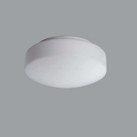 EDNA 1, IP43 D=220mm Svítidlo přisazené kruhové, základna kov, povrch bílá, difuzor sklo, opál mat, pro žárovku 60W/E27, A60, nebo LED, 230V, do koupelny IP43, tř.1/2, "F", d=220mm, v=105mm, úchyt sklo/klapky