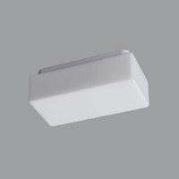 JENA 1 Stropní svítidlo, základna kov, povrch bílá, difuzor sklo triplex opál, pro žárovku 60W/E27, nebo LED, 230V, do koupelny IP43, zař.tř.1, rozměry 240x120x95mm