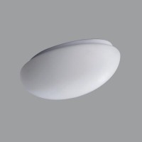 ALMA 1 Stropní svítidlo oválné, základna kov, povrch bílá, difuzor sklo triplex opál, pro žárovku 60W, nebo LED, 230V, do koupelny IP41, zař.tř.1, rozměry 250x150x100mm, úchyt skla klapky