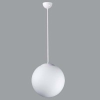 ADRIA P2, D=300MM Závěsné svítidlo, základna kov, povrch nerez/broušený nerez/mosaz/bílá, difuzor sklo triplex opál mat, žárovka 1x100W/E27, nebo LED, 230V, IP20, sklo d=300mm, pevný trubkový závěs
