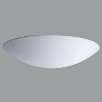 AURA 9, IP43, D=590mm Stropní svítidlo, základna kov, povrch bílá, difuzor sklo triplex opál, žárovka E27 nebo LED, dle typu stmív DALI, 230V, do koupelny IP43, zař. Tř 1. symb "F", d=590mm, h=140mm, úchyt skla klapky