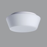 CRATER 1 LED NOZVOVE Stropní svítidlo, SE - pouze nouzové svícení 1W/1h, základna kov, povrch bílá, difuzor sklo triplex opál mat, LED neutrální bílá 4000K, 230V, zvýšené krytí IP43, rozměry d=220mm, h=95mm.