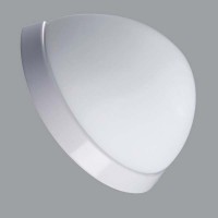  Nástěnné svítidlo, základna kov, povrch bílá, límec bílá, nerez lesk, broušená nerez, difuzor sklo triplex opál mat, pro žárovku 60W/100W/E27, nebo LED, 230V, do koupelny IP43, 370x150x200mm