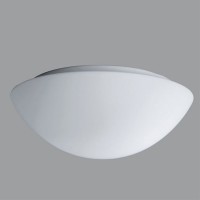 AURA 2, IP43, D=280mm Stropní svítidlo, základna kov, povrch bílá, difuzor sklo opál mat, pro žárovku, nebo LED, teplá 3000K, neutrální 4000K, Ra80, DALI, 230V, do koupelny IP43, tř.2, "F", d=280mm, h=120mm, úchyt skla klapky