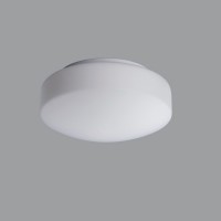 EDNA 1 LED NOUZOVÉ IP43 D=220MM Stropní svítidlo, SE - pouze nouzové svícení, záloha 1W/3h, základna kov, povrch bílá, difuzor sklo, opál mat, LED 1W, neutrální 4000K, 170lm/120lm, 230V, zvýšené krytí IP43, tř.1, "F", rozměry d=220mm, h=105mm.