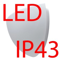 NELA 2, LED-1L41B07U7/264 15W IP43 Nástěnné svítidlo, základna kov, povrch bílá, límec kov bílá/nerez lesk/nerez broušená, difuzor sklo triplex opál, LED 15W, 1940lm/2030lm, teplá 3000K/neutrální 4000K, 230V, do koupelny IP43, tř.1, 350x190x150mm