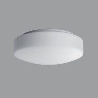 EDNA 2, nouzové, IP43, D=280mm Stropní svítidlo, SA - běžné i nouzové svícení, nouz svícení 1W/3h, základna kov, povrch bílá, difuzor sklo triplex opál mat, LED neutrální bílá 4000K nebo teplá bílá 3000K, 230V, zvýšené krytí IP43, rozměry d=280mm, h=105mm.