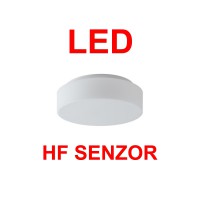 ELSA 1 LED HF senzor POHYBU IP44 D=250MM Stropní svítidlo, HF senzor pohybu dosah 8m, záběr 150°/360°, čas 10s-10min, základna kov, difuzor sklo opál, LED 9W/11W neutrální 4000K, teplá 3000K, 230V, zvýšené krytí IP44, tř.1, "F", d=250mm, h=84mm, úchyt skla bajonet