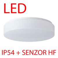 DELIA 1 LED-1L14C03KN62 IP54 15W senzor HF Stropní svítidlo, senzor HF, záběr 150°, dosah 8m, čas 10s-10min, základna kov bílá, difuzor PC/PMMA opál, LED 15W, 2000lm/2110lm, teplá 3000K/neutrální 4000K, 230V, zvýšené krytí IP54, IK10, tř.1, d=300mm, h=75mm