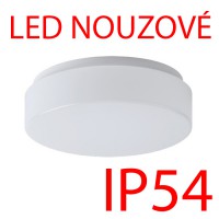 DELIA 1A, nouzové, IP54, d= 220mm Nouzové svítidlo, SE - výdrž 3h, základna kov, povrch bílá, difuzor PC/PMMA opál, LED 1W, 150lm, neutrální 4000K, 230V, zvýšené krytí IP54, IK10, tř.1, rozměry d=220mm, h=70mm