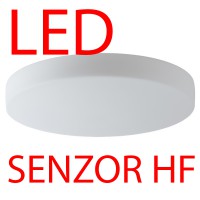 EDNA 5 LED-1L16C07K88/028 IP43 28W/36W senzor HF Stropní svítidlo, senzor HF, záběr 150°, dosah 8m, čas 10s-10min, základna kov bílá, difuzor sklo opál, LED 28W/36W, teplá 3000K/neutrální 4000K, stmív DALI, 230V, zvýš krytí IP43, tř.1, d=490mm, h=115mm