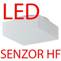 LINA 2 LED-1L12C03K53/035 9W/15W IP43 senzor HF Stropní svítidlo, senzor HF, záběr 150°, dosah 8m, čas 10s-10min, základna kov bílá, difuzor sklo opál, LED 9W/15W, teplá 3000K/neutrální 4000K, 230V, zvýš kytí IP43, tř.1, 260x260x110mm