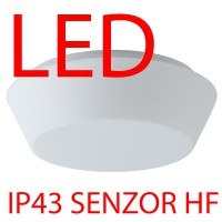 CRATER 2, LED-1L12B07K53/052 9W/11W IP43 senzor HF Stropní svítidlo, senzor HF, záběr 150°, dosah 8m, čas 10s-10min, základna kov bílá, difuzor sklo opál, LED 9W/11W, teplá 3000K/neutrální 4000K, 230V, zvýš krytí IP43, d=280mm, h=100mm