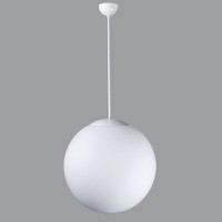 ADRIA P5, D=600MM Závěsné svítidlo, základna kov, povrch nerez/broušený nerez/mosaz/bílá, difuzor sklo triplex opál mat, žárovka 1x150W/E27, nebo LED, 230V, IP20, sklo d=600mm, pevný trubkový závěs