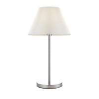 SOFT 1X15W E27 stolní Stolní dekorativní lampa, materiál kov, povrch chrom, stínítko textil bílá, pro žárovku 1x15W, E27, 230V, IP20, tř.2, rozměry d=330mm, h=540mm