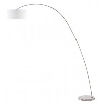 BOW STOJACÍ LAMPA Stojací lampa, materiál kov, povrch kovová, stínítko plast bílá,  pro žárovku 25W, E27, 230V, IP20, tř.2,výška h=2200mm, stínítko d=400mm