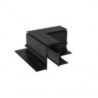 HOROS corner BI H II 95x95mm Rohová L spojka 90°, horizontální odbočení, vestavného magnetického systému, materiál hliník, povrch černá, 48V, rozměry 95x95mm.