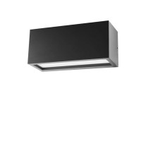 VSET I 1x18W E27 IP54 Nástěnné venkovní svítidlo, těleso hliník, povrch černá antracit, difuzor plast opál, pro žárovku 1x18W, E27, 230V, IP54, rozměry 250x110x100mm, svítí nahoru/dolů.