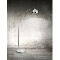 BACHAR Stojací lampa, těleso a stínítko kov, povrch chorm lesk, podstavec mramor, pro žárovku 1x100W, E27, 230V, IP20, rozměry d=300mm, h=1800mm, vč vypínače na tělese.