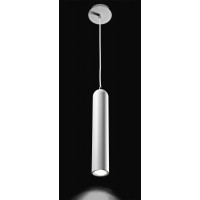 BERNECK Závěsné bodové svítidlo, těleso kov, povrch bílá s chromovými detaily, pro žárovku 1x7W, GU10, 230V, IP20, d=100mm h=350mm, vč. závěsného kabelu s textilním bílým úpletem l=1200mm, lze zkrátit