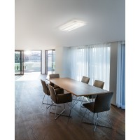 HONNEF PL SQ 45W CCT Stropní přisazené LED svítidlo, těleso hliník, povrch bílá, difuzor plast opál, LED 51W, 3060lm, přepín CCT teplá 3000K-denní 6000K, 230V, IP20, tř.1, rozměry 700x300x57mm.