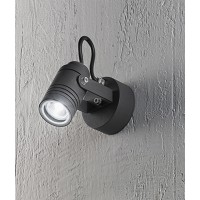 MERGEN WL Venkovní přisazené, bodové svítidlo, těleso hliník, povrch grafitově černá, krycí sklo čiré, pro žárovku 1x35W, GU10, 230V, IP54, rozměry d=60mm.