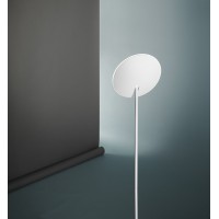 MUNDER Stojací lampa, nastavitelný směr svícení, těleso kov, povrch bílá mat/černá mat, difuzor plast opál, LED 24W, 1900lm, teplá 3000K, stmívatelné, 230V, IP20, rozměry d=280mm, h=1830mm, vč vypínače na tělese.