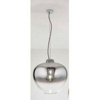 BARTES HL 1x40W E27 Závěsné svítidlo, základna kov, povrch chrom/černá/mosaz, difuzor sklo hnědá/kouřová/zelená/jantarová, pro žárovku 1x40W, E27, 230V, IP20, tř.1, rozměry d=500mm, h=500mm, vč závěs kabelu l=1500mm, lze zkr.