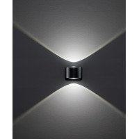 BAUNATALE Venkovní nástěnné svítidlo, těleso hliník, povrch grafitově černá/bílá, krycí sklo čiré, LED 2x6W, 900lm, teplá 3000K, 230V, IP65, rozměry 125x70x110mm, svítí nahoru/dolů.