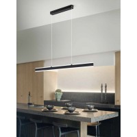ZAHNE HL 48W CCT Závěsné svítidlo, hliník, bílá/černá, dif. plast opál, LED 48W, 3648lm, přepín. CCT teplá 3000K/neutr 4000K/denní 6000K, stmív. TRIAC, Ra80, 230V, IP20, 1200x65mm, vč závěs lanka l=1500mm, lze zkr, svítí nahoru/dolů.