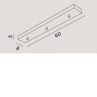 EMKE RC základna H3/H5 Základna pro závěsné svítidlo, obdélníková, pro 3/5 kabelů, materiál kov, povrch bílá/černá/chrom lesk/chrom broušený/mosaz, rozměry dle typu