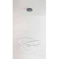 ZANOT HL 96W Závěsné svítidlo, lustr, těleso hliník, povrch zlatá mat/metalická šedá, difuzor plast opál, LED 96W, 5500lm, teplá 3000K, stmív., 230V, IP20, tř.1, rozměry d=800mm, h=330mm, vč závěs lanka l=1500mm, lze zkr.