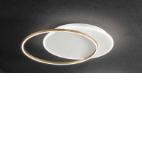 ZECH WL/PL 43W/60W Stropní svítidlo, těleso hliník, povrch bílá mat + šedá/zlatá broušená, dif plast opál, LED 43W/60W, teplá 3000K, stmívatelné TRIAC., Ra80, 230V, IP20, tř.1, rozměry dle typu, svítí nahoru/dolů.