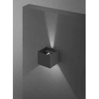 ZHILY 12W IP54 Nástěnné venkovní svítidlo, těleso hliník, povrch černá grafit/bílá mat, difuzor sklo, LED 12W, 960lm, teplá 3000K, nast. vyzař, úhel, Ra80, 230V, IP54,  tř.1, rozměry 100x100x100mm, svítí nahoru/dolů.
